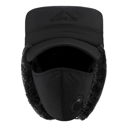 1 Men's Winter Warm Flat Top Hat, Middle-aged and Elderly Balaclava Cap for Outdoor Cycling Ski Hats with Adjustable Buckle Windproof Ear Protection, Winter Cap for Men, Ski Mask, Winter Cycling Headband, Winter Hat, Snow Gea