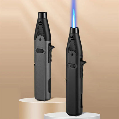 1300° Torch Lighter Featuring a Blue Flame And Safety Lock, a Bright Flame Lighter That Is Refillable with Butane Gas, Designed for Outdoor Use with Windproof Jet Flame, Comes in Gift Box Packaging, Ideal for Candles, Bbqs,