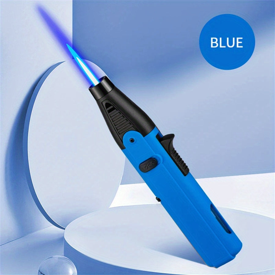 1300° Torch Lighter Featuring a Blue Flame And Safety Lock, a Bright Flame Lighter That Is Refillable with Butane Gas, Designed for Outdoor Use with Windproof Jet Flame, Comes in Gift Box Packaging, Ideal for Candles, Bbqs,