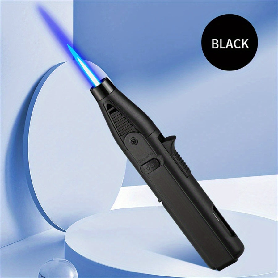 1300° Torch Lighter Featuring a Blue Flame And Safety Lock, a Bright Flame Lighter That Is Refillable with Butane Gas, Designed for Outdoor Use with Windproof Jet Flame, Comes in Gift Box Packaging, Ideal for Candles, Bbqs,