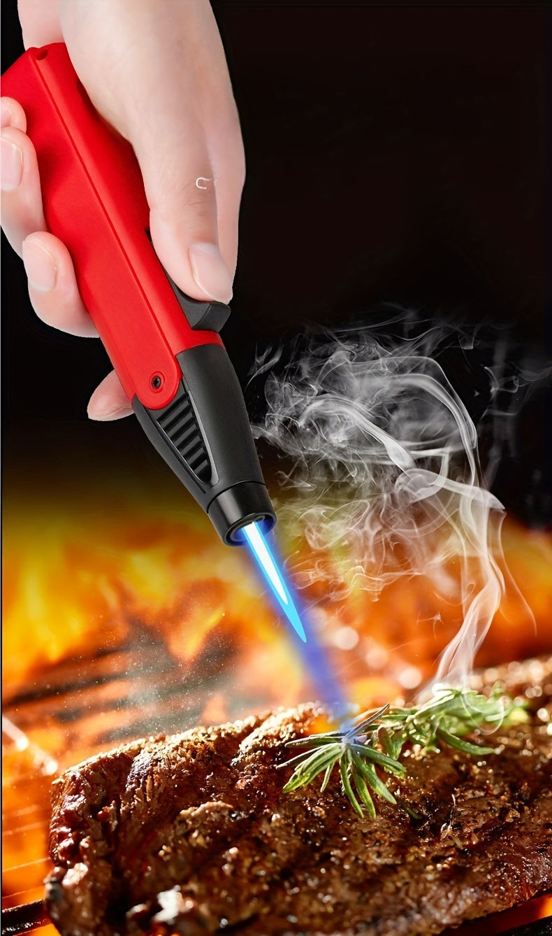 1300° Torch Lighter Featuring a Blue Flame And Safety Lock, a Bright Flame Lighter That Is Refillable with Butane Gas, Designed for Outdoor Use with Windproof Jet Flame, Comes in Gift Box Packaging, Ideal for Candles, Bbqs,