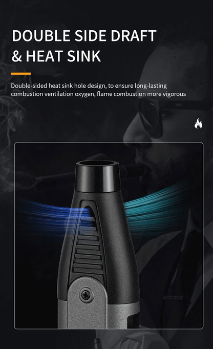 1300° Torch Lighter Featuring a Blue Flame And Safety Lock, a Bright Flame Lighter That Is Refillable with Butane Gas, Designed for Outdoor Use with Windproof Jet Flame, Comes in Gift Box Packaging, Ideal for Candles, Bbqs,