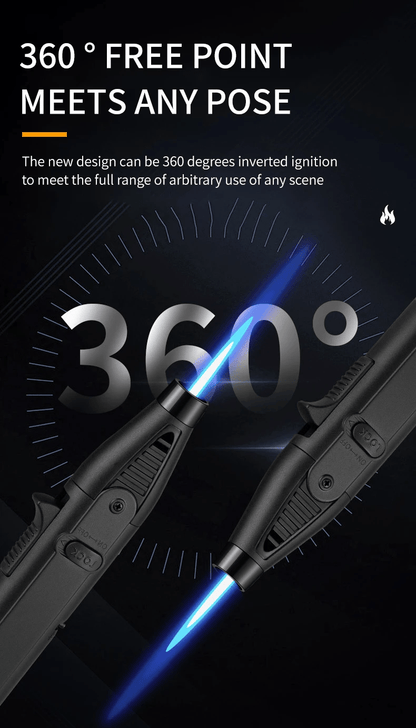 1300° Torch Lighter Featuring a Blue Flame And Safety Lock, a Bright Flame Lighter That Is Refillable with Butane Gas, Designed for Outdoor Use with Windproof Jet Flame, Comes in Gift Box Packaging, Ideal for Candles, Bbqs,