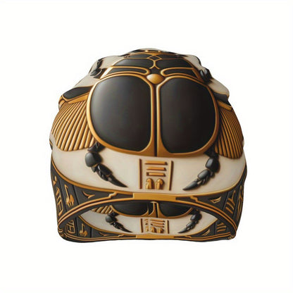 Egyptian Totem Knit Beanie - Fashionable Men's Headwear with Polyester and Elastane Blend - For Winter - Suitable for Casual & Streetwear Style - Great Gift for Men