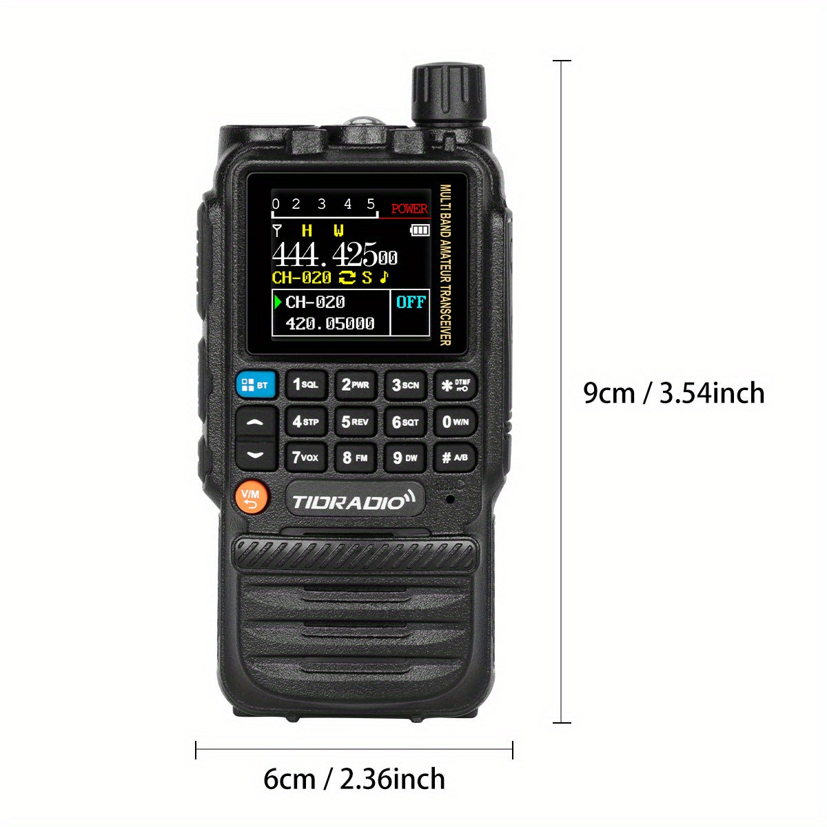 TIDRADIO TD-H3 Multi-Band Ham/GMRS Handheld Radio - Two Way Radios with USB-C Programming & Charging, Long Range with 2500mAh Battery and Air Band Long Antenna, One Key Frequency Match - For Outdoor Enthusiasts, Emergency Pre