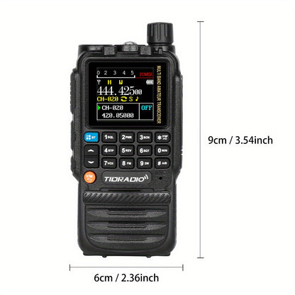TIDRADIO TD-H3 Multi-Band Ham/GMRS Handheld Radio - Two Way Radios with USB-C Programming & Charging, Long Range with 2500mAh Battery and Air Band Long Antenna, One Key Frequency Match - For Outdoor Enthusiasts, Emergency Pre