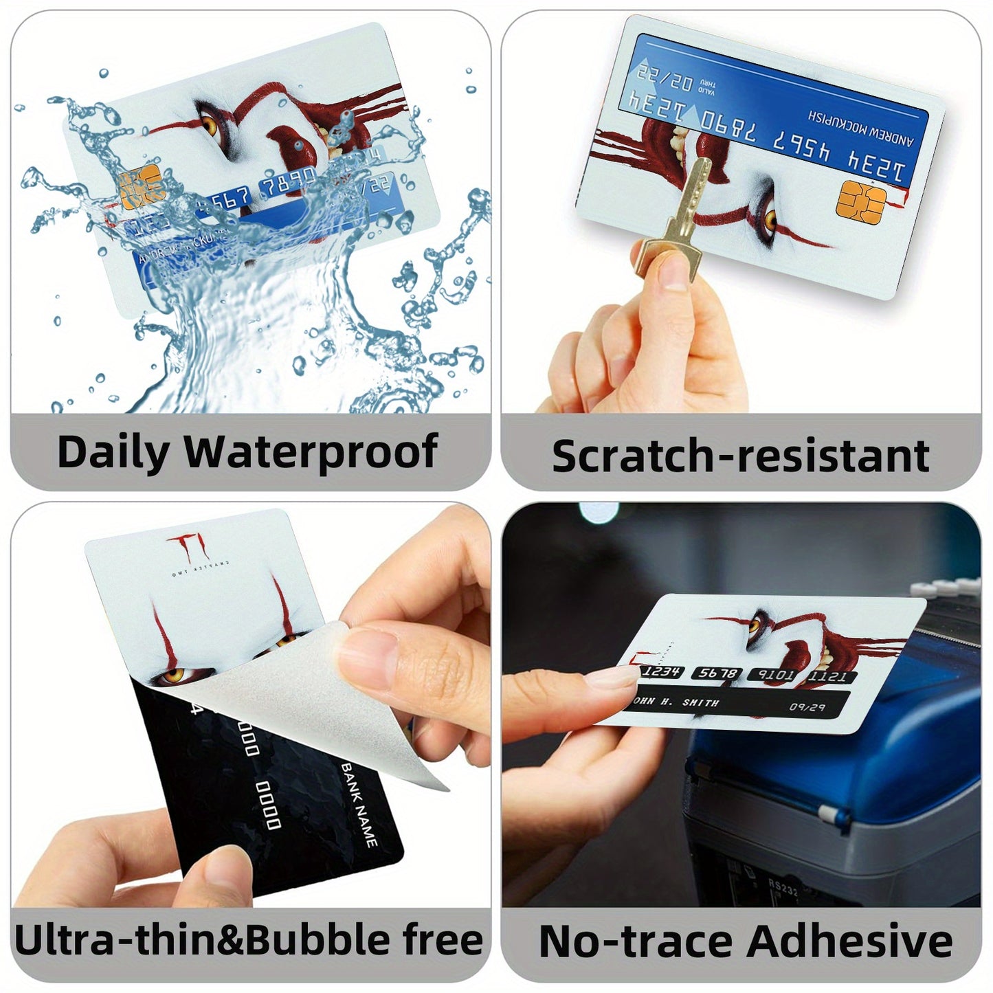 3pcs, 1pc spare Credit Card Decorative Sticker Set, Thick Frosted PVC, Self-Adhesive Removable Card Skins with Chip Window, Simple Style Non-braided Covers for Credit, Bank, and Transit Cards
