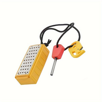 Portable Fire Starter Kit with Stainless Steel Grater - Durable Plastic, Ideal for Outdoor Survival & Camping
