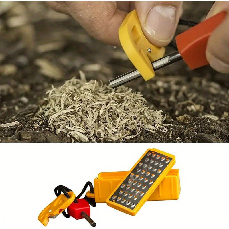 Portable Fire Starter Kit with Stainless Steel Grater - Durable Plastic, Ideal for Outdoor Survival & Camping