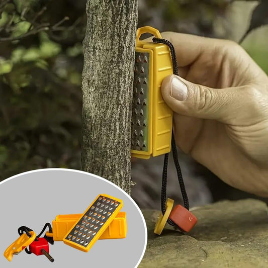Portable Fire Starter Kit with Stainless Steel Grater - Durable Plastic, Ideal for Outdoor Survival & Camping