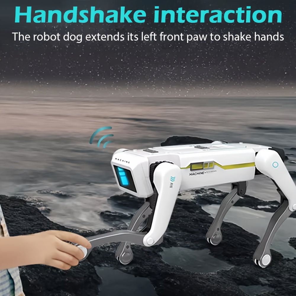Smart Robot Dog, Remote Control Toy Robot Dog with Water Cannon Launch Pad, Programmable, Voice, Dance, Music, Can Be Controlled by Remote and Mobile Phone APP, Ideal Birthday Gift for Children