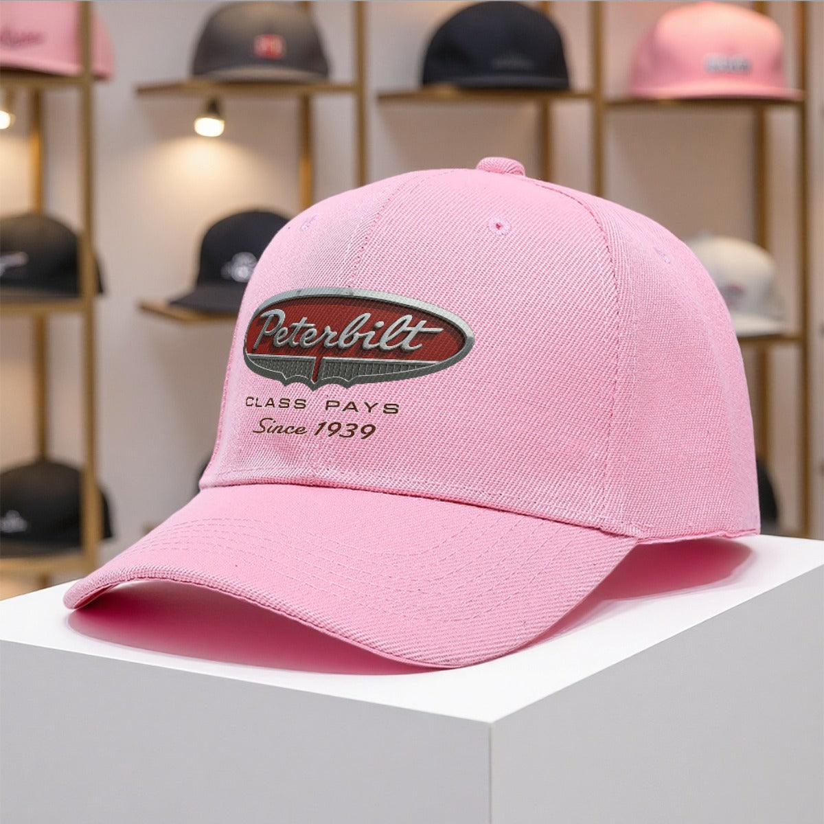 1pc with PETERBILT Tie Adjustable Baseball Cap Polyester Retro Printing Polychrome Breathable Lightweight Fashion Casual Daily Sports Outdoor Golf Fishing Valentine Gift Unisex Style