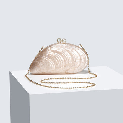 2025 New Acrylic Pearl Shell Bag For Women Shoulder Bag Ladies Fashion Wedding Banquet Evening Bag Bridal Handbag Clutch Purse