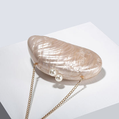 2025 New Acrylic Pearl Shell Bag For Women Shoulder Bag Ladies Fashion Wedding Banquet Evening Bag Bridal Handbag Clutch Purse