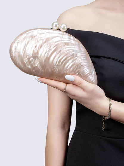 2025 New Acrylic Pearl Shell Bag For Women Shoulder Bag Ladies Fashion Wedding Banquet Evening Bag Bridal Handbag Clutch Purse