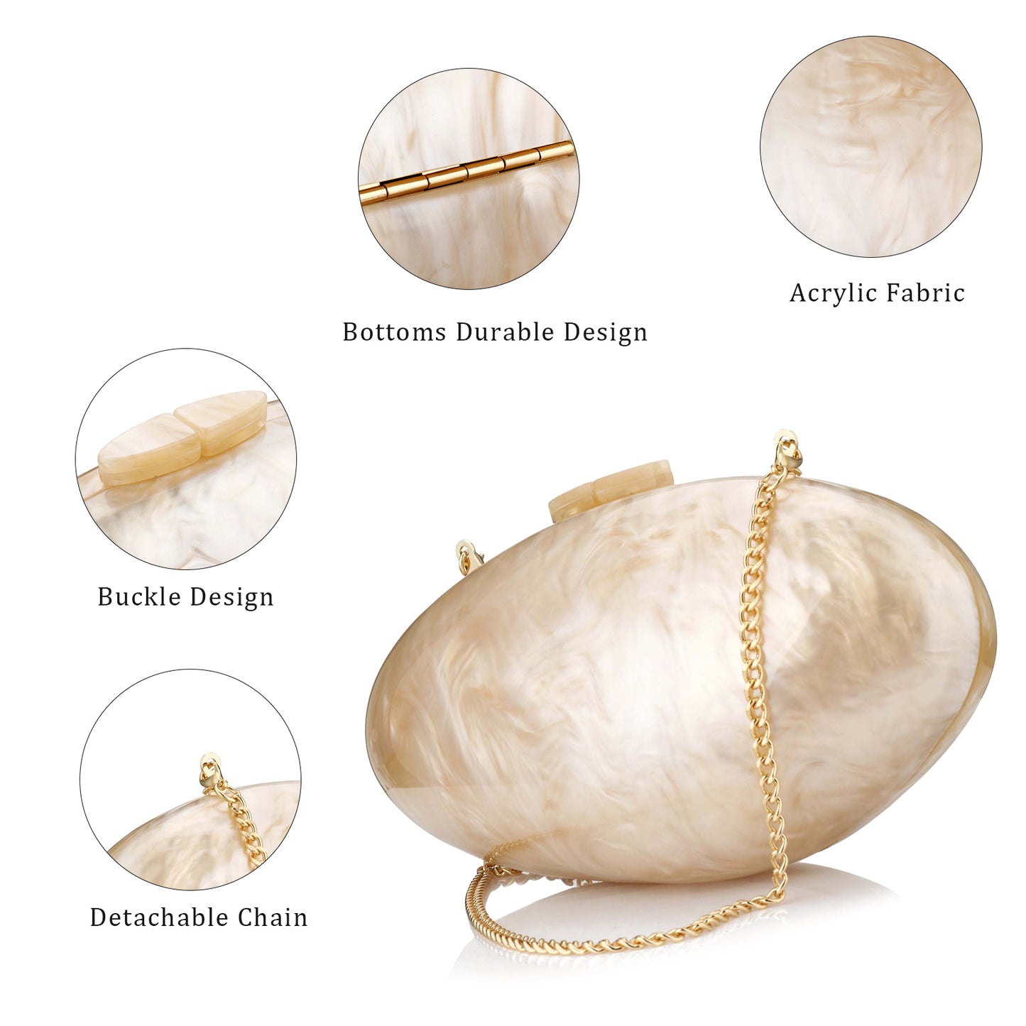 2025 New Acrylic Pearl Shell Bag For Women Shoulder Bag Ladies Fashion Wedding Banquet Evening Bag Bridal Handbag Clutch Purse