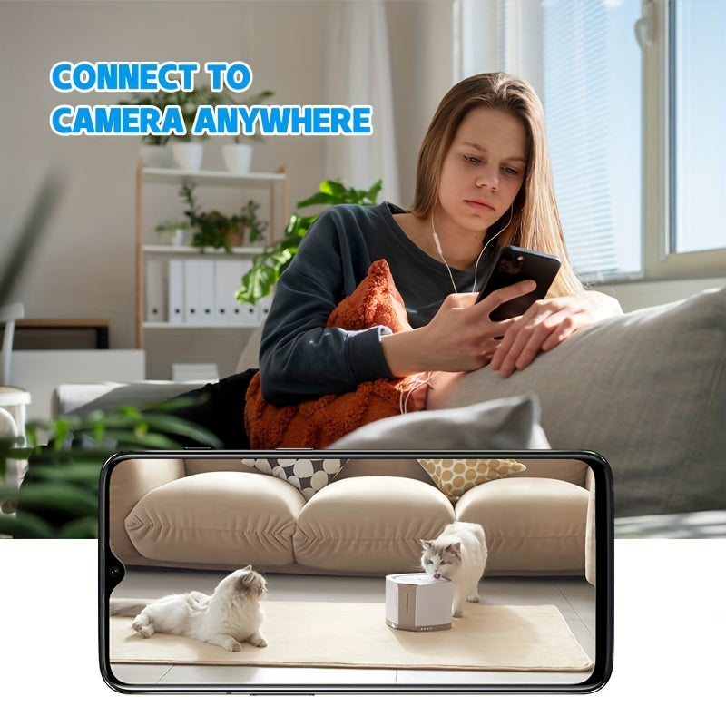 2.4G&5GHz WiFi 2K Dual Lens Wireless Monitoring Camera, Dual Lens Dual Screen, AI Motion Detection, Two-way Voice, 3 Night Vision Modes Suitable For Home Security Cameras, Christmas And Halloween Decorations, Thanksgiving Gif