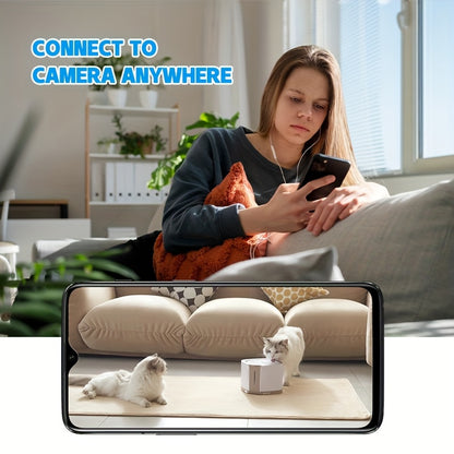 2.4G&5GHz WiFi 2K Dual Lens Wireless Monitoring Camera, Dual Lens Dual Screen, AI Motion Detection, Two-way Voice, 3 Night Vision Modes Suitable For Home Security Cameras, Christmas And Halloween Decorations, Thanksgiving Gif