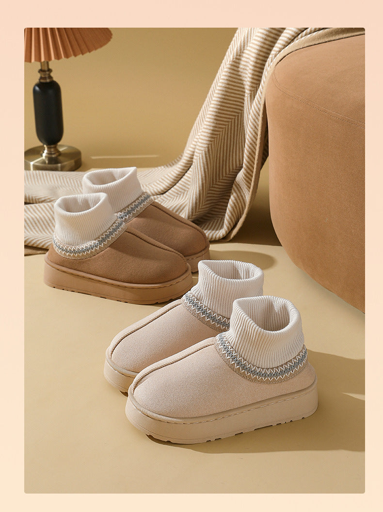 Winter Plush Ankle Boots Female Casual Women's Slippers Home Fluffy Luxury Designer Woman Shoes Indoor Fuzzy Fur Snow Booties