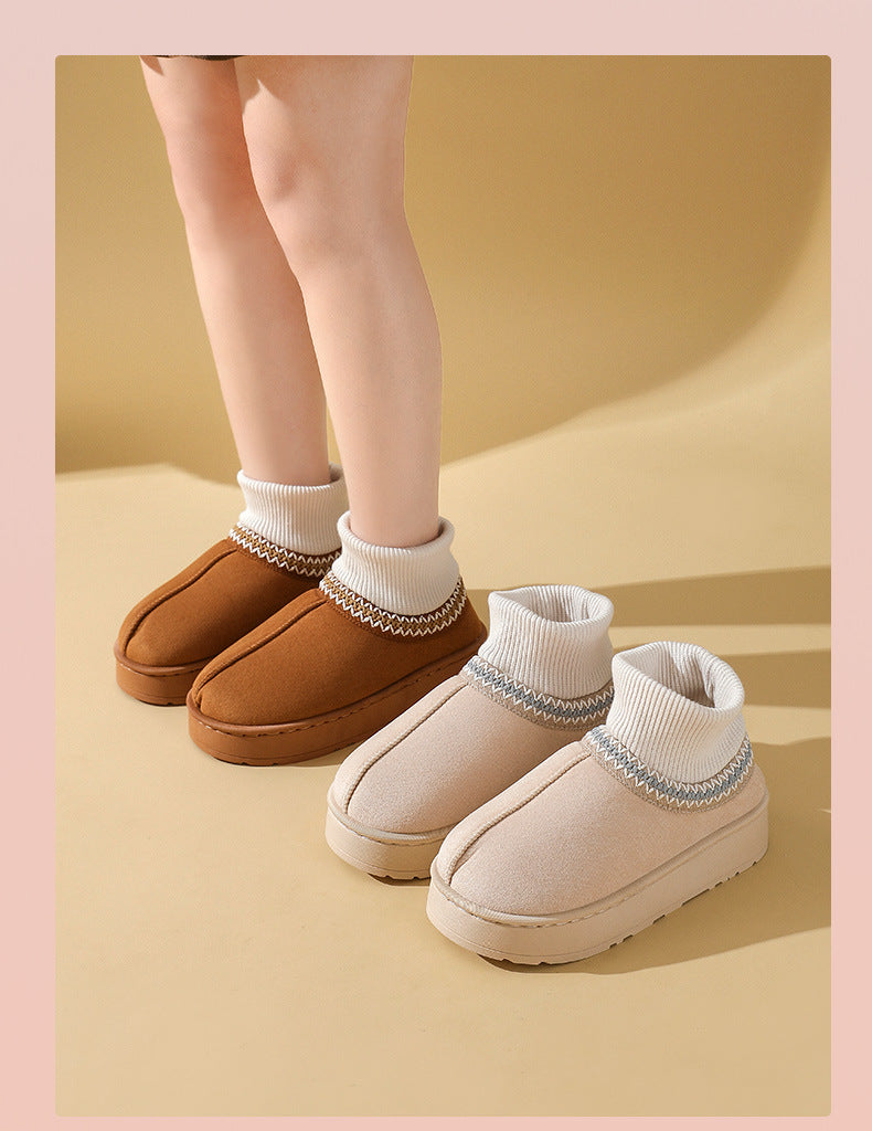 Winter Plush Ankle Boots Female Casual Women's Slippers Home Fluffy Luxury Designer Woman Shoes Indoor Fuzzy Fur Snow Booties