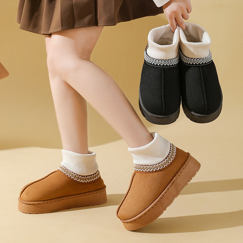 Winter Plush Ankle Boots Female Casual Women's Slippers Home Fluffy Luxury Designer Woman Shoes Indoor Fuzzy Fur Snow Booties