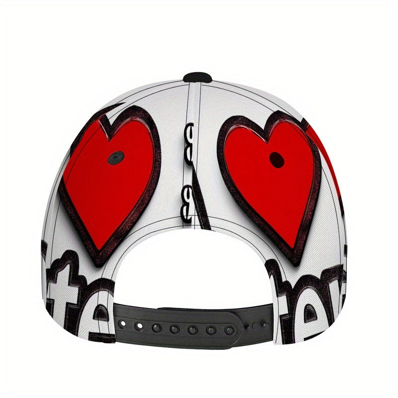 1pc I Love Haters Bold Text Print Baseball Cap | Lightweight Duckbill Hat with Adjustable Strap, Red Accent Design, Comfortable Fit for Men & Women, Casual Headwear | Trendy Duckbill Hat | Durable Headgear