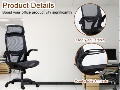 Ergonomic Executive Computer Chair High-Back Home Office Chair with Breathable Nylon Mesh Lift Chair Swivel Chair