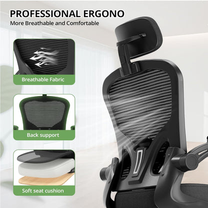 Ergonomic Executive Computer Chair High-Back Home Office Chair with Breathable Nylon Mesh Lift Chair Swivel Chair