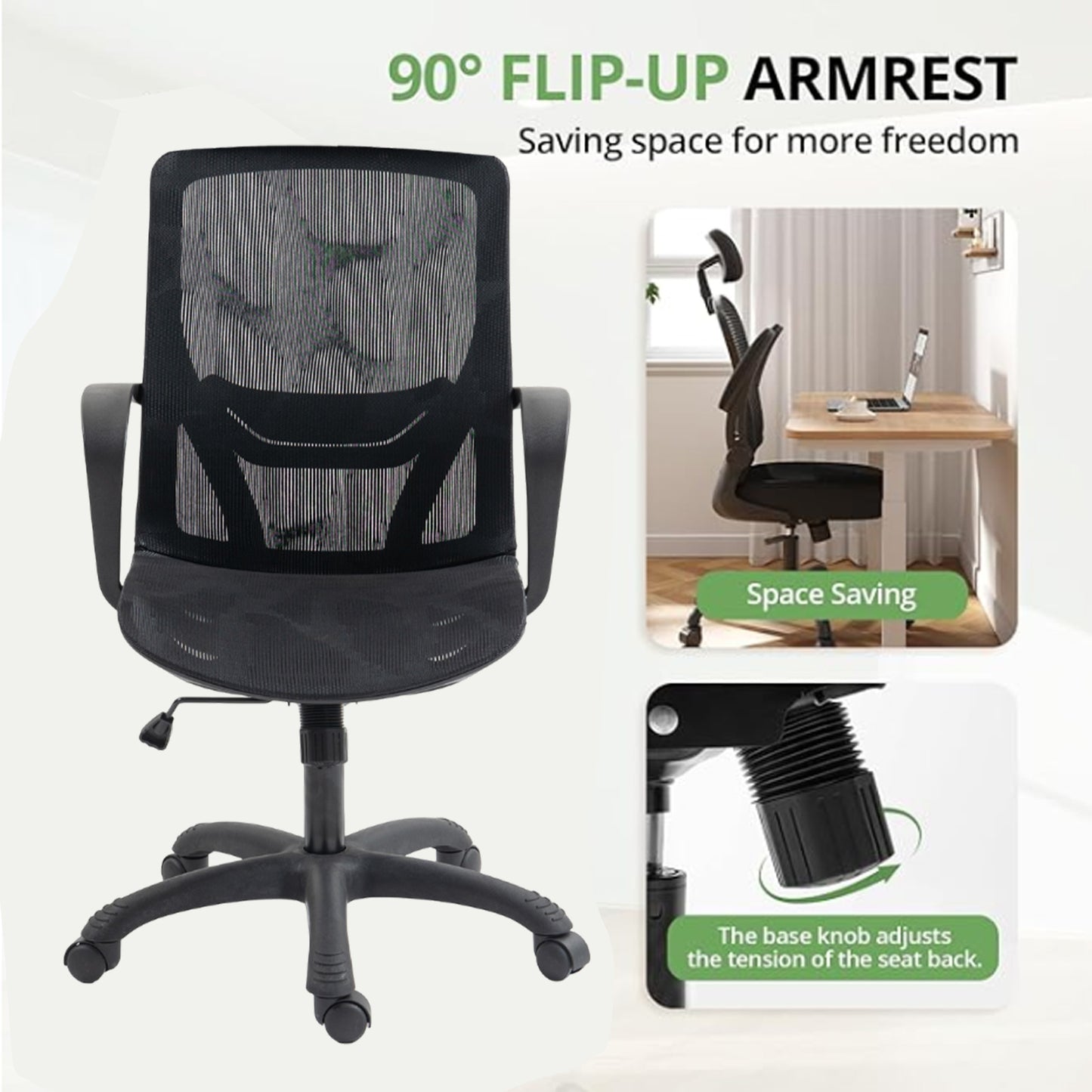 Ergonomic Executive Computer Chair High-Back Home Office Chair with Breathable Nylon Mesh Lift Chair Swivel Chair