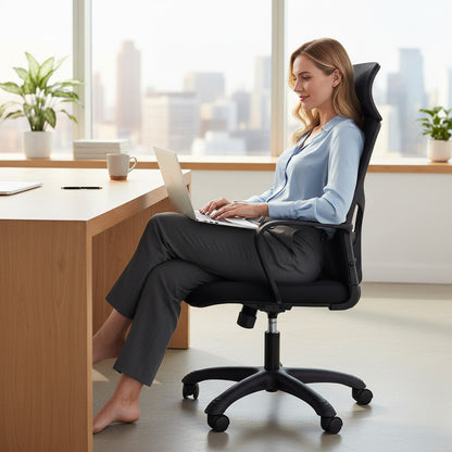 Ergonomic Executive Computer Chair High-Back Home Office Chair with Breathable Nylon Mesh Lift Chair Swivel Chair