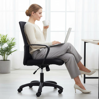 Ergonomic Executive Computer Chair High-Back Home Office Chair with Breathable Nylon Mesh Lift Chair Swivel Chair