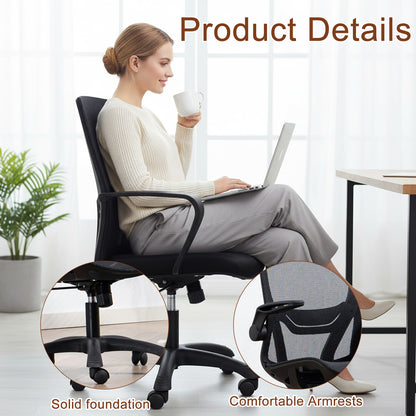 Ergonomic Executive Computer Chair High-Back Home Office Chair with Breathable Nylon Mesh Lift Chair Swivel Chair