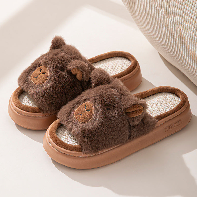 Hemp Cartoon Women's Slippers Home Flats Casual Spring Summer Luxury Designer Woman Shoes Fashion Indoor Platform Slides Soft