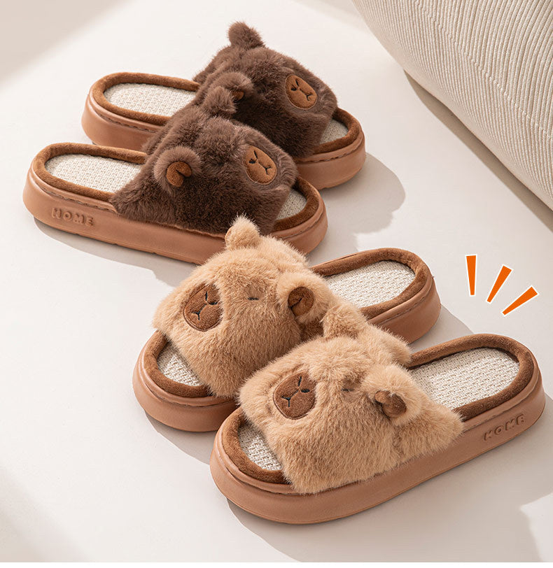 Hemp Cartoon Women's Slippers Home Flats Casual Spring Summer Luxury Designer Woman Shoes Fashion Indoor Platform Slides Soft