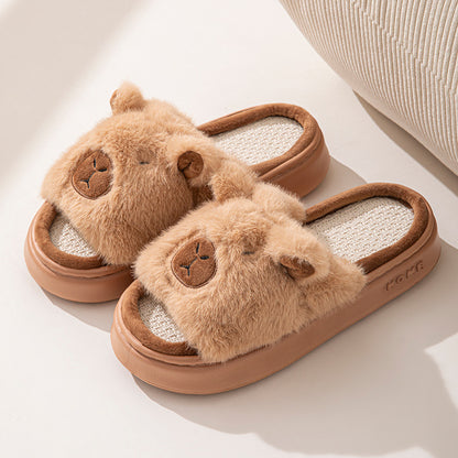 Hemp Cartoon Women's Slippers Home Flats Casual Spring Summer Luxury Designer Woman Shoes Fashion Indoor Platform Slides Soft