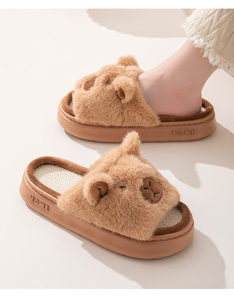 Hemp Cartoon Women's Slippers Home Flats Casual Spring Summer Luxury Designer Woman Shoes Fashion Indoor Platform Slides Soft