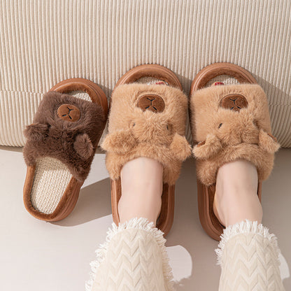 Hemp Cartoon Women's Slippers Home Flats Casual Spring Summer Luxury Designer Woman Shoes Fashion Indoor Platform Slides Soft