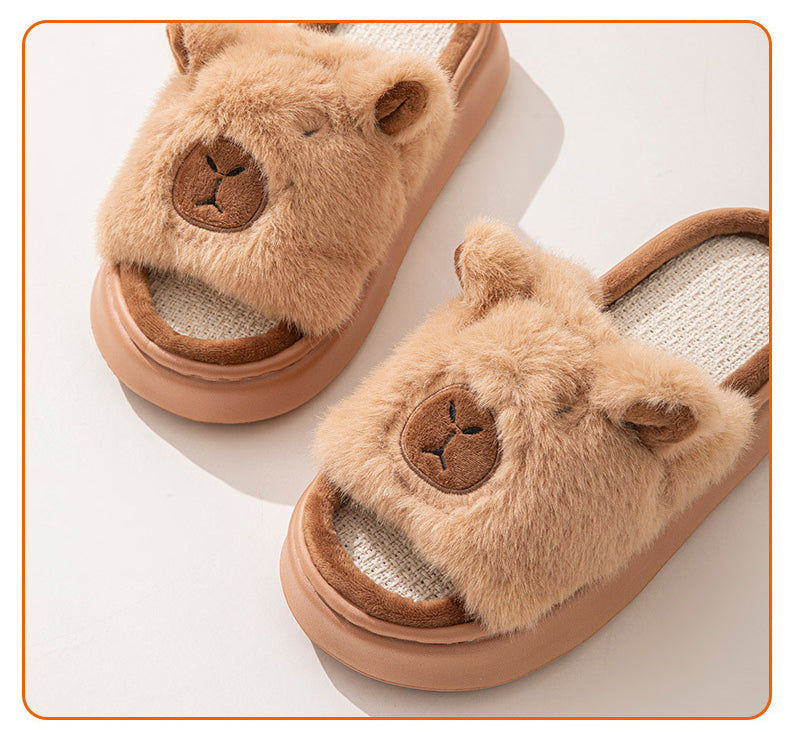 Hemp Cartoon Women's Slippers Home Flats Casual Spring Summer Luxury Designer Woman Shoes Fashion Indoor Platform Slides Soft