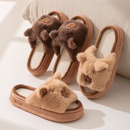 Hemp Cartoon Women's Slippers Home Flats Casual Spring Summer Luxury Designer Woman Shoes Fashion Indoor Platform Slides Soft