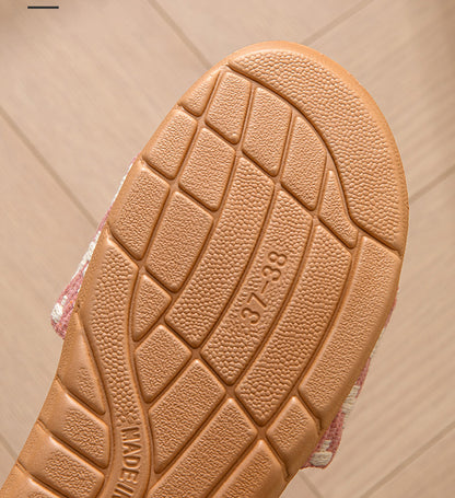 Hemp Casual Women's Slippers Home Flats Spring Summer Luxury Designer Woman Shoes Fashion Indoor Slides Ladies Soft sole Elegant
