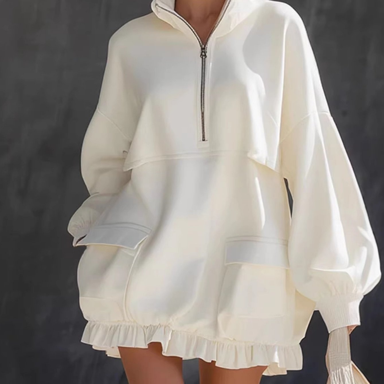 Women'S New Fashion Zipper Hoodie | Loose Casual Long Sleeve Sweatshirt, Solid Color, Hooded, Regular Fit