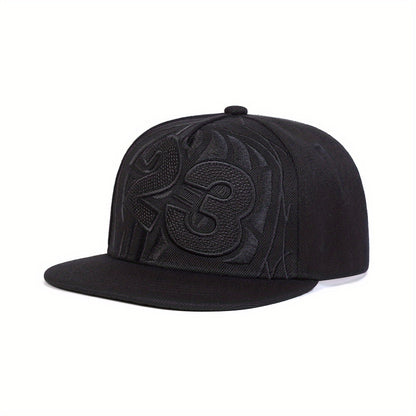 23 Basketball Baseball Cap - Adjustable Snapback Hip-Hop Hat with Black & White Options, Breathable Textile Fabric for Outdoor Sports & Casual Streetwear (Unisex for Men & Women), Basketball Accessories, Adjustable Headwear,