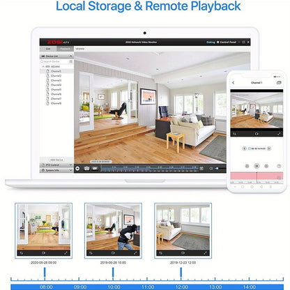 ZOSI 8 x 1080P 1920TVL Surveillance Cameras Indoor Outdoor & 8CH 2MP Security Camera System with AI Human/Vehicle Detection, Person Vehicle Detection, Night Vision, Remote Access, Pre-installed 2TB Hard Drive, Property Protec