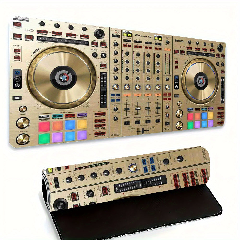 1pc Pioneer DJ DDJ-SZ Limited Edition Golden Controller Mouse Pad & Office Desk Mat - Vibrant Polyester Backing, Non-Slip Rubber Base, Ideal for Gaming & Office Use, Gaming Desk Mat | Vibrant Desk Decor | Durable Desk Mat, De