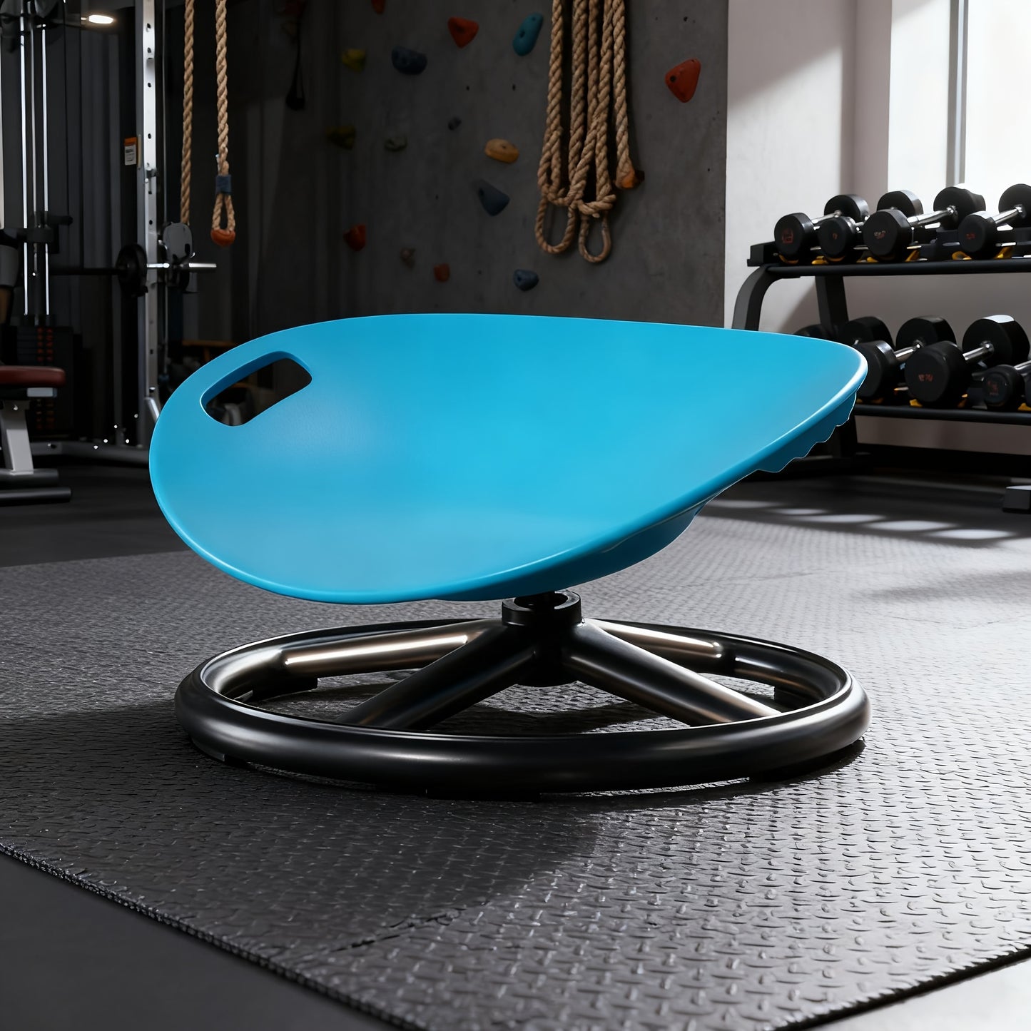 Dual-Piece Core Training Set | 360° Rotating Sensory Chair + Pilates Wand Chair | Egg-Shaped Non-Slip Seat with Spring Resistance Adjustment | Enhances Balance Stability | Suitable for Autism, ADHD, Fitness Beginners | Metal