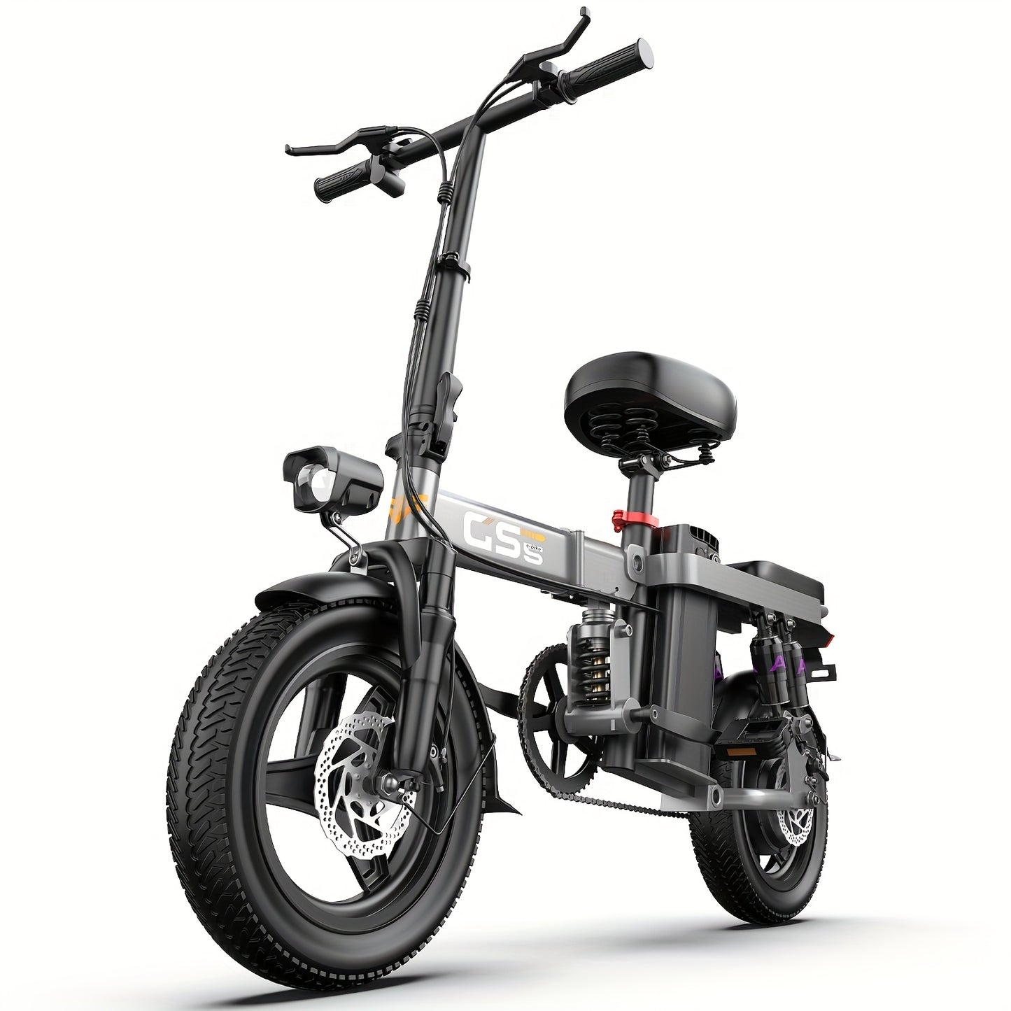 UPlee Peak Power 740W Electric Bike For Adults, 20MPH Full Shock Absorption Comfortable Riding, 48V6/8/10/15/17.5Ah, Max 32Miles Folding Ebike, 14'' Tubeless Off-road Tire, City Commuter