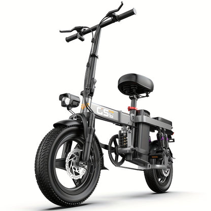 UPlee Peak Power 740W Electric Bike For Adults, 20MPH Full Shock Absorption Comfortable Riding, 48V6/8/10/15/17.5Ah, Max 32Miles Folding Ebike, 14'' Tubeless Off-road Tire, City Commuter