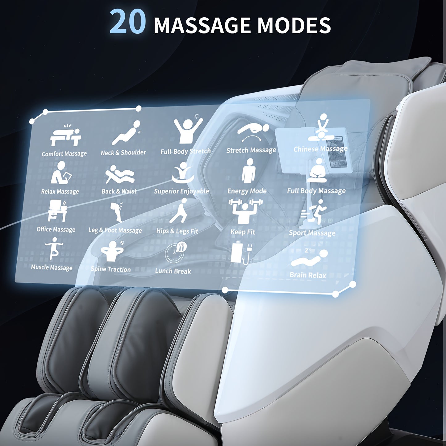 Three Colors Black, Beige, And Gray 4D & 2D Dual-Mechanism Massage Chair Full Body 2025 4D Massage Chair Full Body Zero Gravity Massage Chair With Voice Control