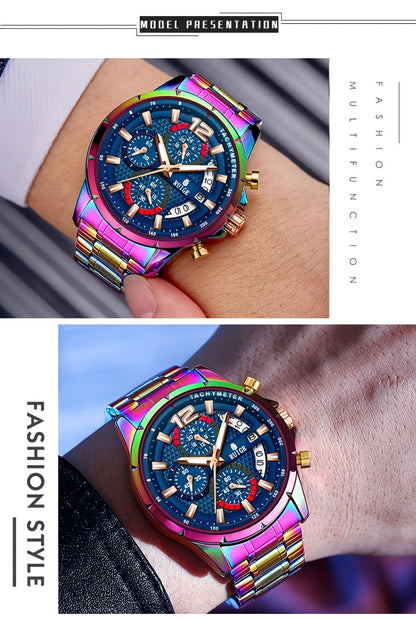 RUIGE Trendy And Fashionable Quartz Women's Watch, Date Display with Fashionable Night Light Function, Trendy And Cool Design Appearance, Vibrant And Colorful Colors for Women's Party Gifts N3-3