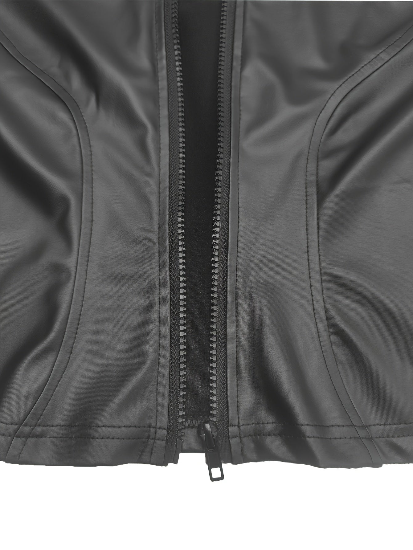 Women's Fashion Slim-Fit Full-Zip Jacket for Autumn & Winter - Elegant Stand-Up Collar Long-Sleeve Casual Coat, Suitable for Daily Wear & Motorcycle Riding